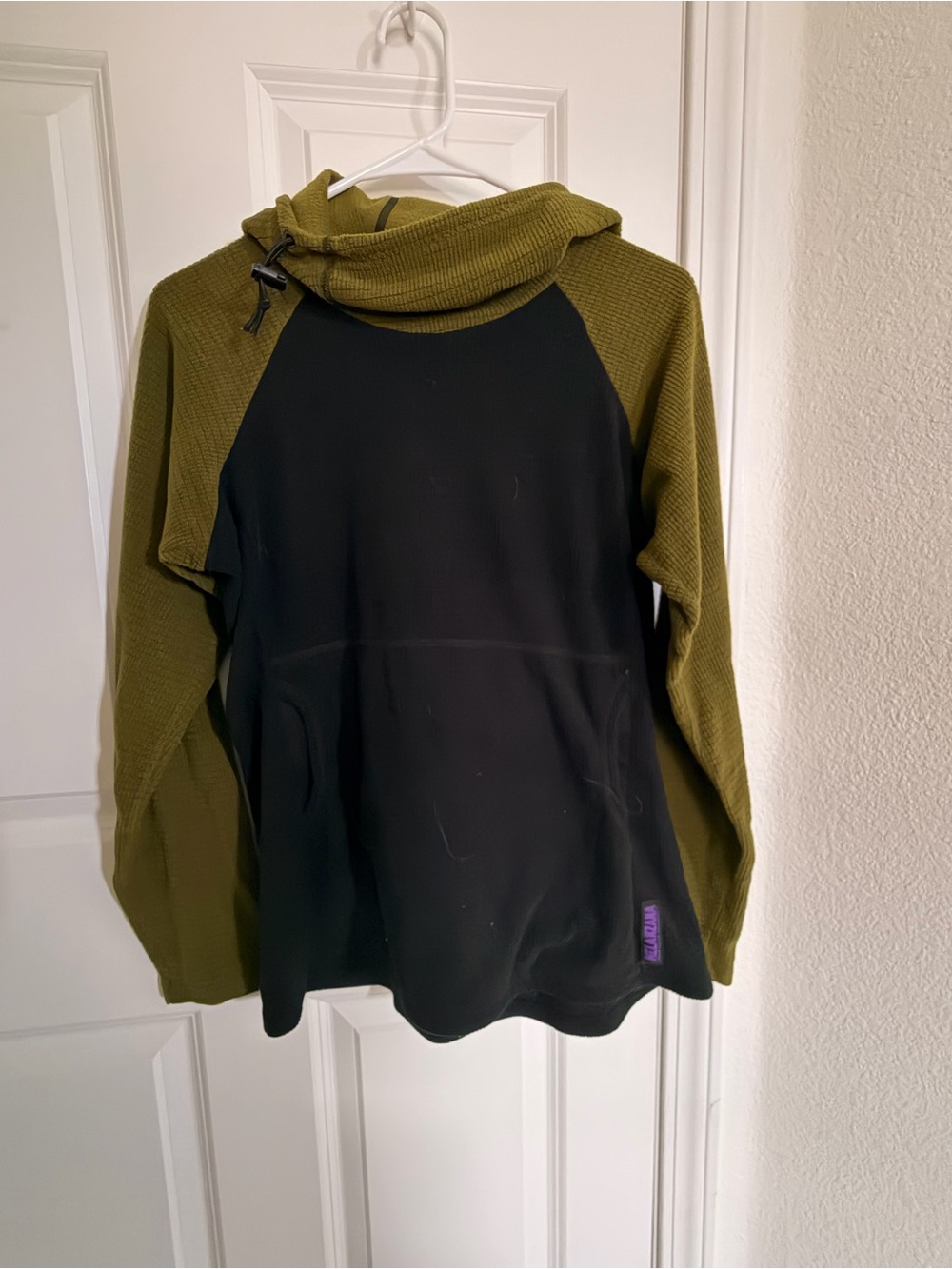 Melanzana Olive Green and Black Hooded Jacket